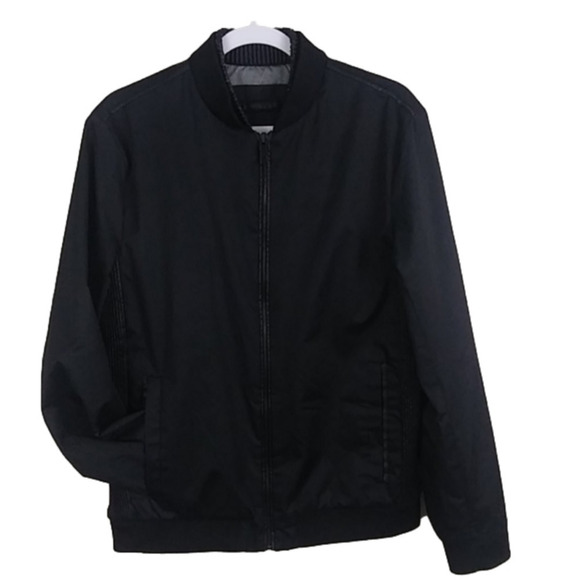 Calvin Klein Black Polyester Stand Up Collar Long Sleeve Zipper Front Jacket - Picture 1 of 14